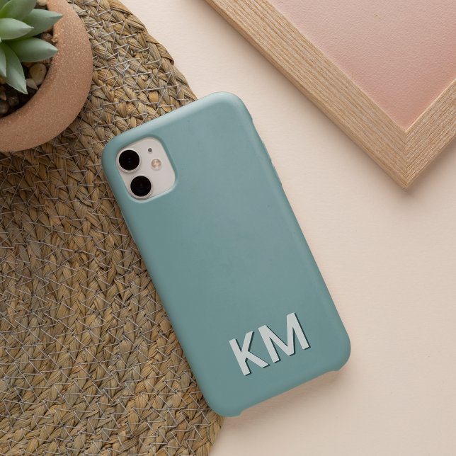 Modern Minimalist Tonal Monogram iPhone Case (Creator Uploaded)