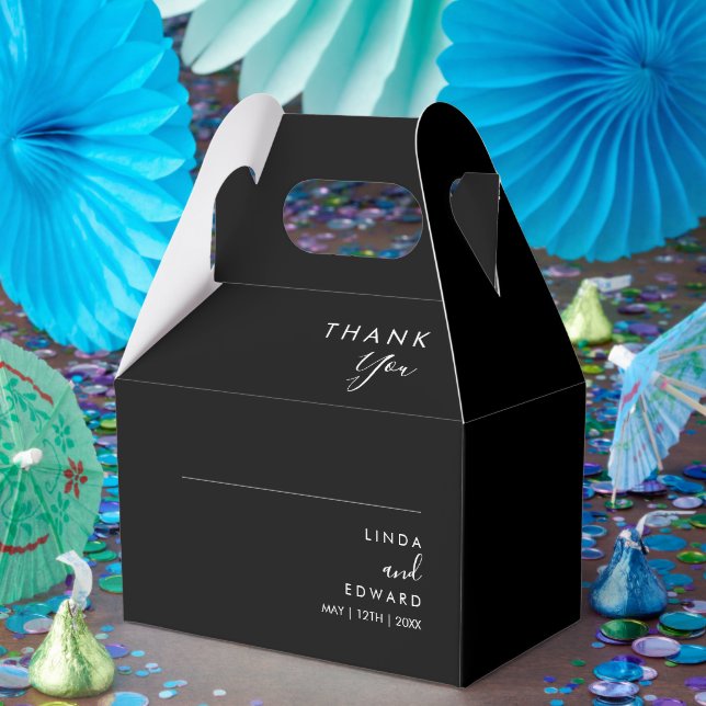 Modern Minimalist Traditional  Black Wedding Favor Boxes (Party)