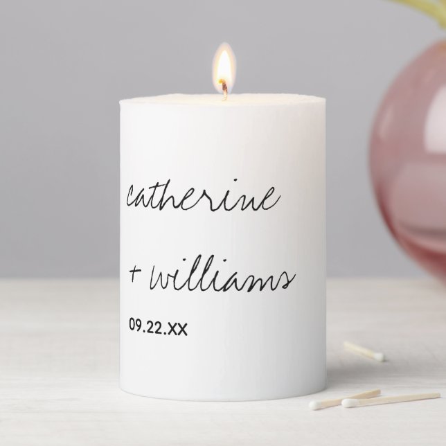 Modern Minimalist Traditional  Black Wedding Pillar Candle (In Situ)