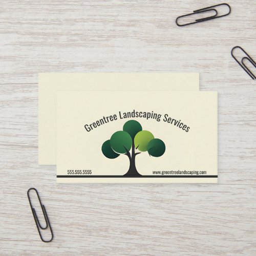 Modern Minimalist Tree Landscape Yard Garden Business Card