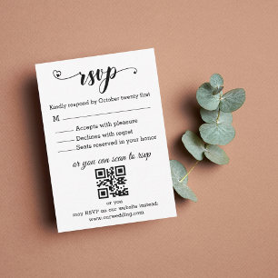 modern minimalist trendy chic script rsvp wedding note card