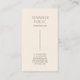 Modern Minimalist Trendy Elegant Signature Cream Business Card