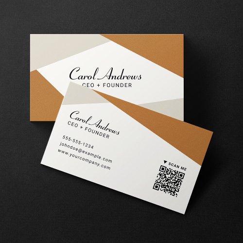 Modern Minimalist Trendy Geometric Shapes QR Code Business Card