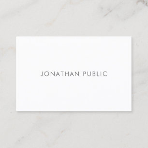 Modern Minimalist Trendy Simple Plain Fashionable Business Card