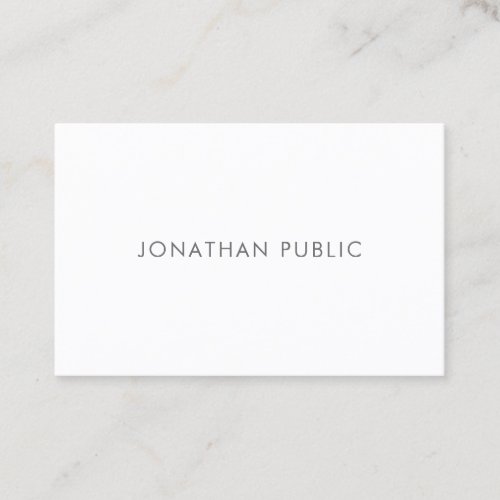 Modern Minimalist Trendy Simple Plain Fashionable Business Card