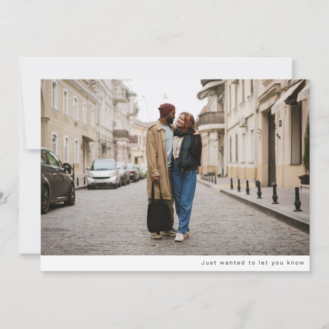 Modern Minimalist Trendy Two Photo Wedding  Save The Date (Front)