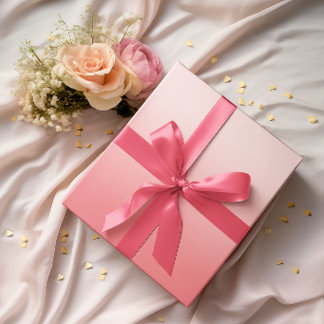 Modern Minimalist Tulip Pink Gradient Wrapping Paper