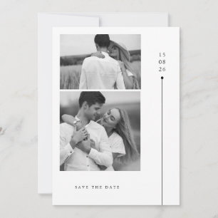 Modern Minimalist Two Photo Wedding Save The Date Invitation
