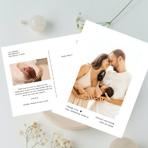 Modern Minimalist Typography Baby Shower Thank You Postcard
