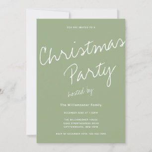 Modern Minimalist Typography Christmas Party Invitation