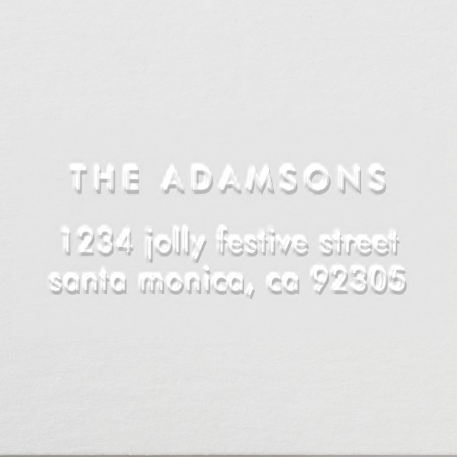 Modern Minimalist Typography Family Return Address Embosser (Design)