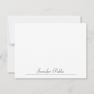 Modern Minimalist Typography Hand Script Name Text Note Card