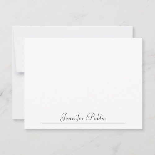 Modern Minimalist Typography Hand Script Name Text Note Card