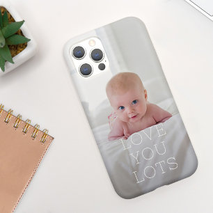 Modern Minimalist Typography "Love You Lots" Photo Case-Mate iPhone 14 Case