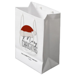 Modern Minimalist Typography Merry Christmas Medium Gift Bag