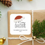 Modern Minimalist Typography Merry Christmas Party Square Sticker<br><div class="desc">Modern Minimalist Typography Merry Christmas Party Sticker</div>