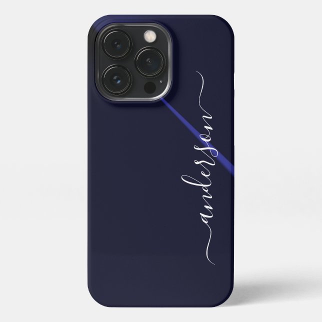 Modern Minimalist Typography Name monogrammed iPhone Case (Back)