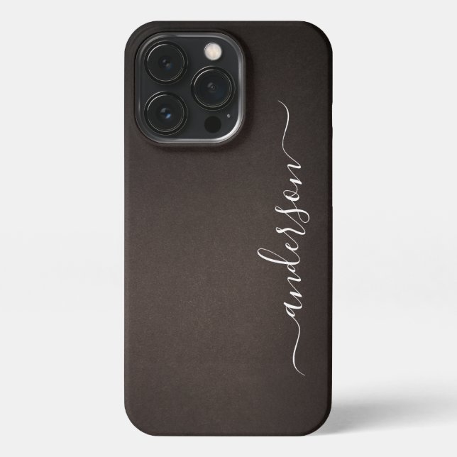 Modern Minimalist Typography Name monogrammed iPhone Case (Back)