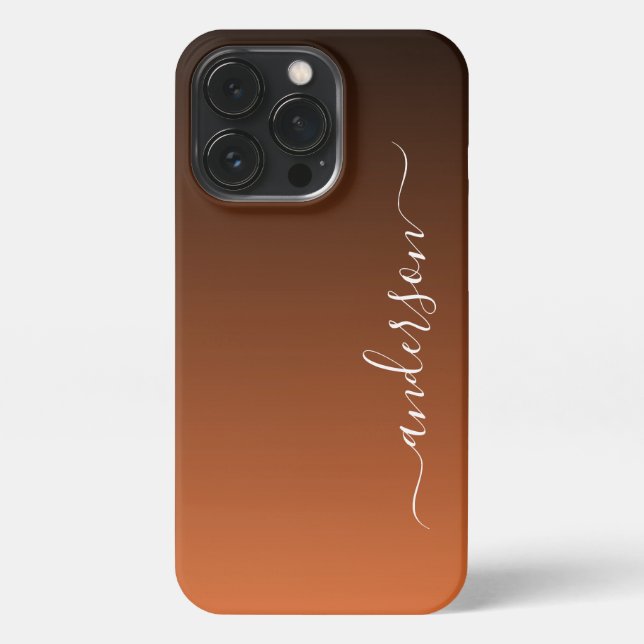 Modern Minimalist Typography Name monogrammed iPhone Case (Back)