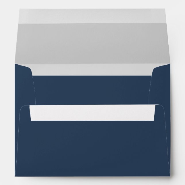 Modern Minimalist Typography Navy Blue Gray Envelope (Back (Bottom))