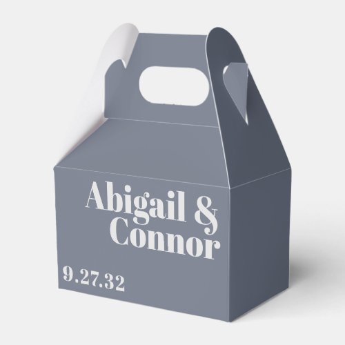 Modern Minimalist Typography Navy Blue Gray Favor Boxes
