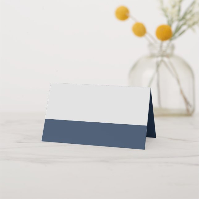 Modern Minimalist Typography Navy Blue Gray Place Card (Front)