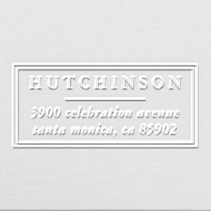Modern Minimalist Typography Return Address Embosser