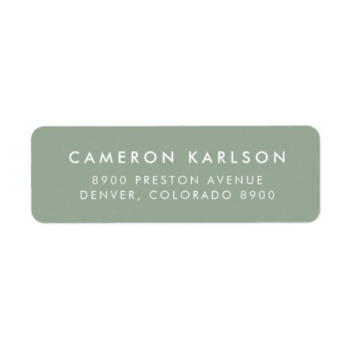 Modern Minimalist Typography Sage Green Address Label