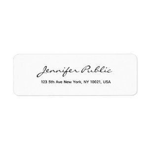 Modern Minimalist Typography Script Return Address Label