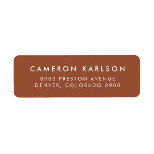 Modern Minimalist Typography Terracotta Address Label