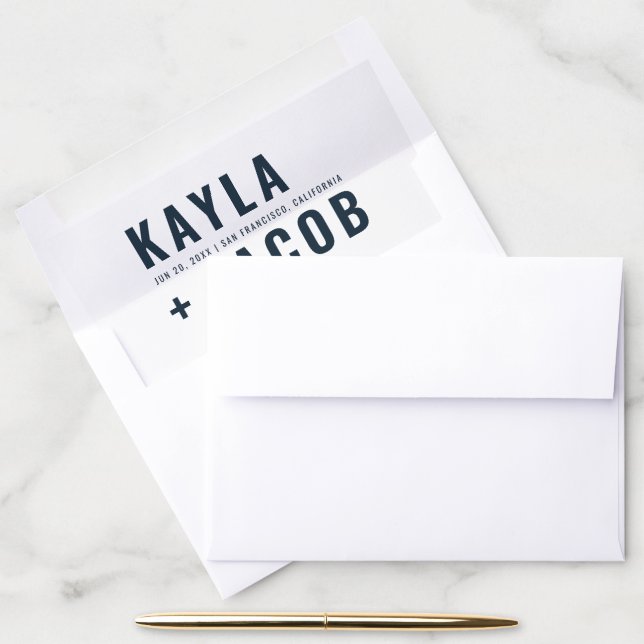 Modern + Minimalist Typography Wedding Envelope Liner (Desk)
