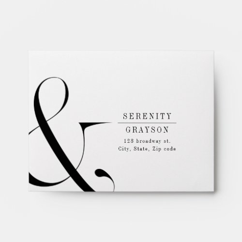 Modern minimalist typography  wedding RSVP Envelope