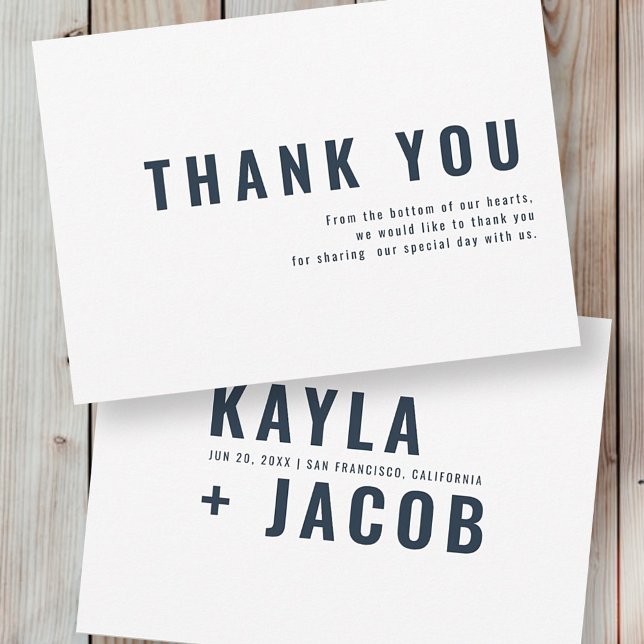 Modern + Minimalist Typography Wedding Thank You (Creator Uploaded)