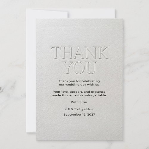 Modern Minimalist Typography Wedding Thank You Card