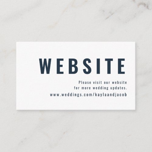 Modern  Minimalist Typography Wedding Website Enclosure Card