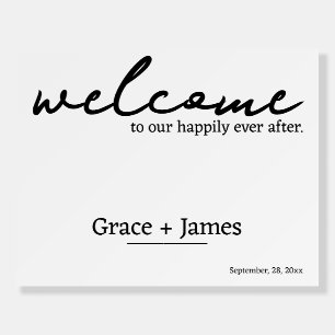 Modern Minimalist Typography Welcome Wedding Foam Board