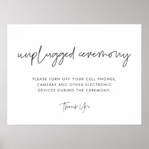 Modern Minimalist Unplugged ceremony Poster