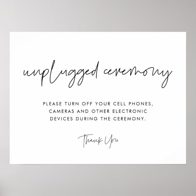 Modern Minimalist Unplugged ceremony  Poster (Front)