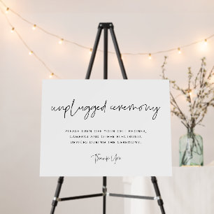 Modern Minimalist Unplugged Ceremony Sign