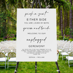 Modern Minimalist Unplugged Ceremony Take a seat Foam Board