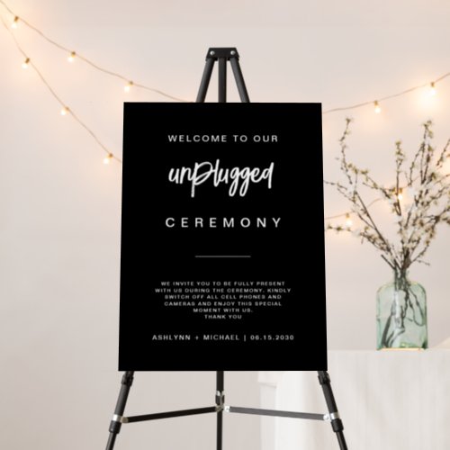 Modern Minimalist Unplugged Ceremony Wedding Sign