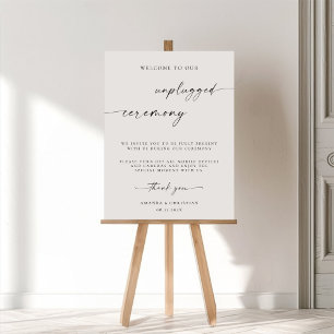 Modern Minimalist Unplugged Ceremony Wedding Sign