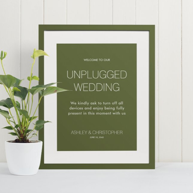 Modern Minimalist Unplugged Event Wedding Poster (Creator Uploaded)