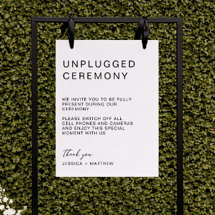 Modern Minimalist Unplugged Wedding Ceremony Foam Board