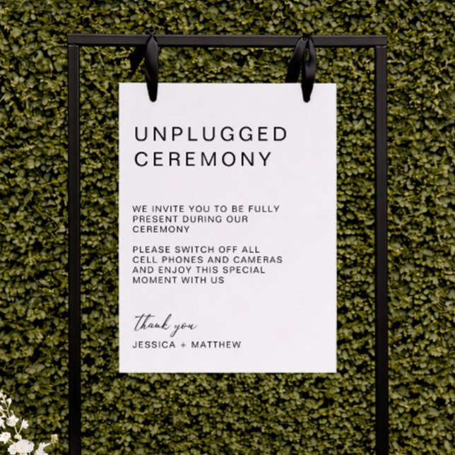 Modern Minimalist Unplugged Wedding Ceremony Foam Board (Creator Uploaded)