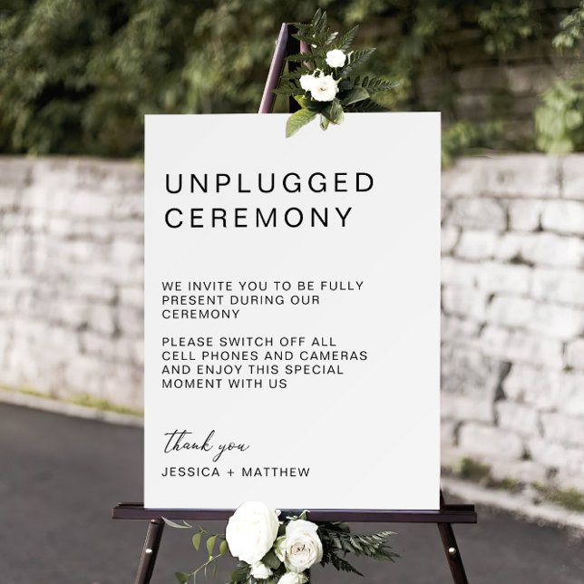 Modern Minimalist Unplugged Wedding Ceremony Foam Board (Creator Uploaded)