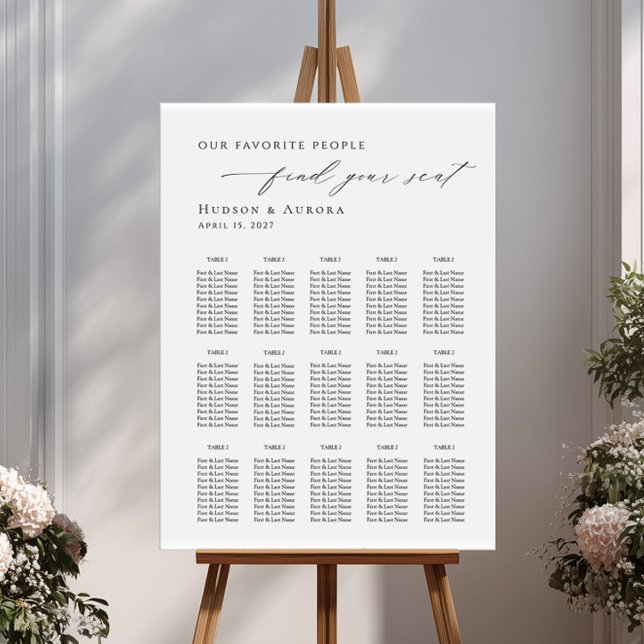 Modern minimalist up to 15 tables seating plan foam board (Creator Uploaded)