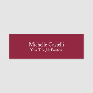 Modern Minimalist Useful Durable Plain Simple Name Tag