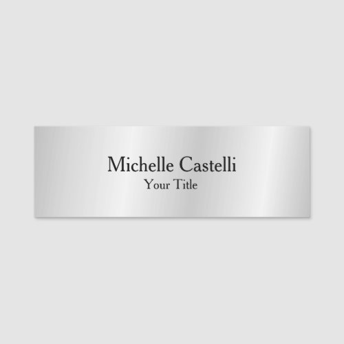 Modern Minimalist Useful Durable Plain Simple Name Tag