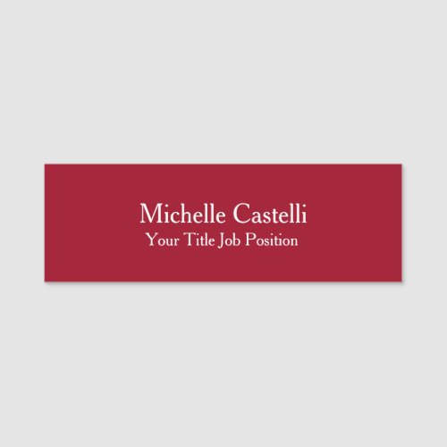 Modern Minimalist Useful Durable Plain Simple Name Tag